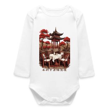 Asian Coffee - Baby Organic Long-Sleeved Bodysuit - white - Front