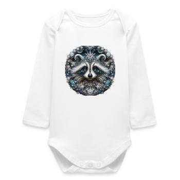 Frostbär Fraktal Muster - Baby Organic Langarmbody - Weiß - Vorne