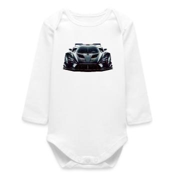 Futuristischer, extrem leistungsstarker Rennwagen - Baby Organic Langarmbody - Weiß - Vorne