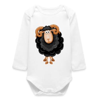 Sheep, Black Sheep, Sheep Humor - Baby Organic Long-Sleeved Bodysuit - white - Front
