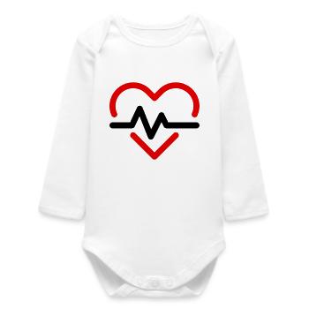 heart beat - Baby Organic Long-Sleeved Bodysuit - white - Front