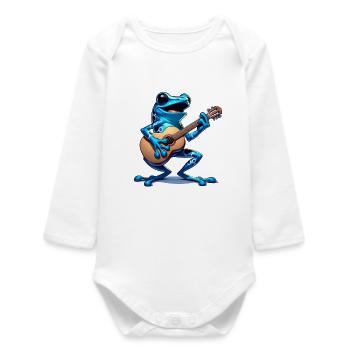Poison dart frog guitar - Baby Organic Long-Sleeved Bodysuit - white - Front