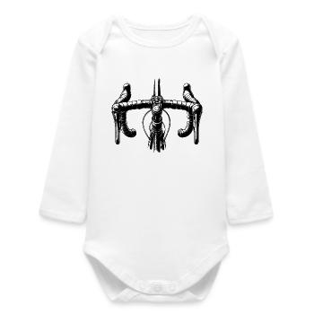 Vélo de route Vélo Cyclisme Croquis Noir Blanc - Body bébé manches longues biologique - blanc - Devant