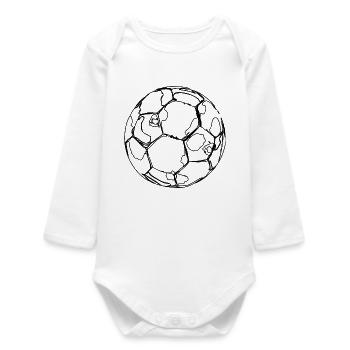 Fußball Skizze - Baby Organic Langarmbody - Weiß - Vorne
