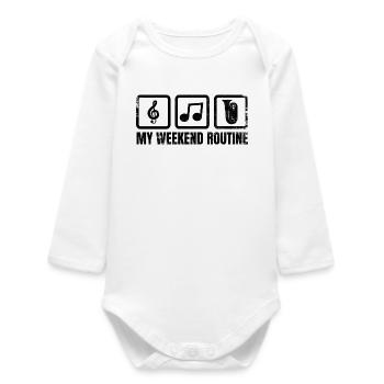 My Weekend Routine - Baby Organic Long-Sleeved Bodysuit - white - Front