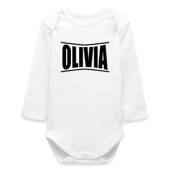 t-shirt Olivia t-shirt idée cadeau - Body bébé manches longues biologique - blanc - Devant