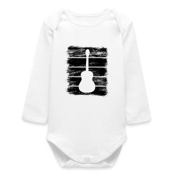 Guitar Sketch - Baby Organic Long-Sleeved Bodysuit - white - Front