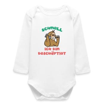 I don't care about funny sayings Statement - Baby Organic Long-Sleeved Bodysuit - white - Front
