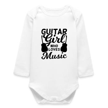 Guitariste - Body bébé manches longues biologique - blanc - Devant