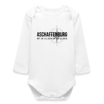 Koordinaten Aschaffenburg - Baby Organic Langarmbody - Weiß - Vorne