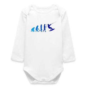 Wakeboard Evolution Wasserski Wassersport Surfing - Baby Organic Langarmbody - Weiß - Vorne