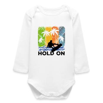 Kitesurfer Statement Wakeboard Surfing Water Ski - Baby Organic Long-Sleeved Bodysuit - white - Front