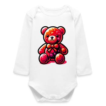 Bear - Baby Organic Long-Sleeved Bodysuit - white - Front