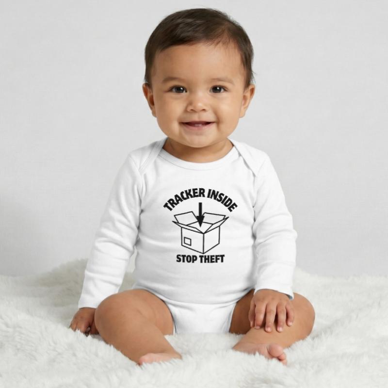 Security, Parcel Lock, Inside Tracker Baby Organic Long-Sleeved Bodysuit