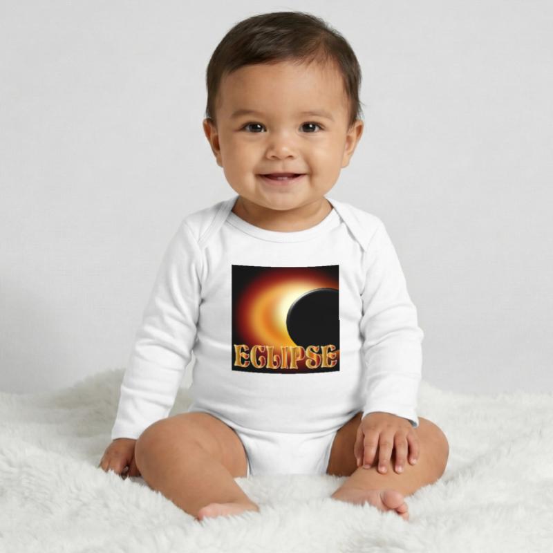 SOLAR ECLIPSE ECLIPSE ASTRONOMY Baby Organic Long-Sleeved Bodysuit