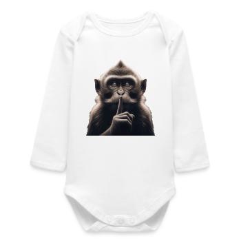A Silent Monkey - Baby Organic Long-Sleeved Bodysuit - white - Front