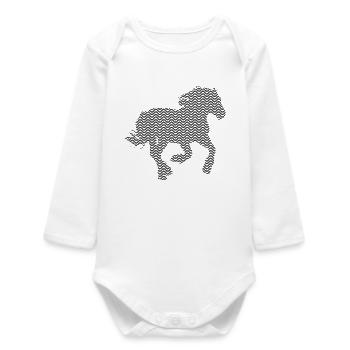CHEVAL. POULAIN. JUMENT. ANIMAL. ANIMAUX. NATURE. - Body bébé manches longues biologique - blanc - Devant