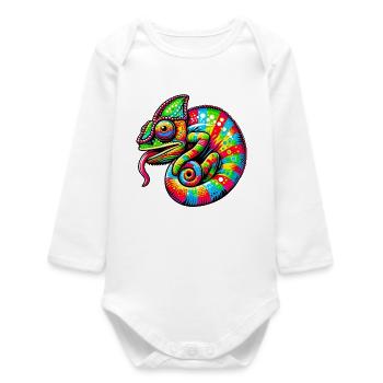 Chameleon - Baby Organic Long-Sleeved Bodysuit - white - Front
