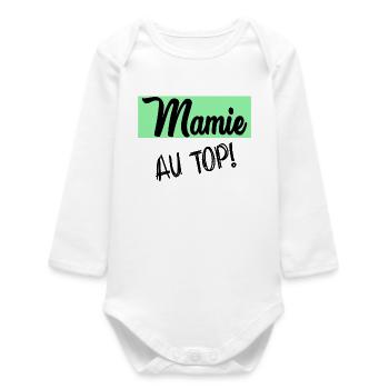 granny - Baby Organic Long-Sleeved Bodysuit - white - Front