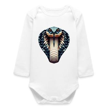 Un cobra royal dans le style polygonal - Body bébé manches longues biologique - blanc - Devant