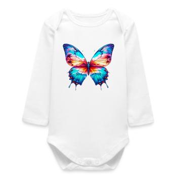 Schmetterling - Baby Organic Langarmbody - Weiß - Vorne
