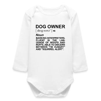 Définition du propriétaire de chien - Body bébé manches longues biologique - blanc - Devant
