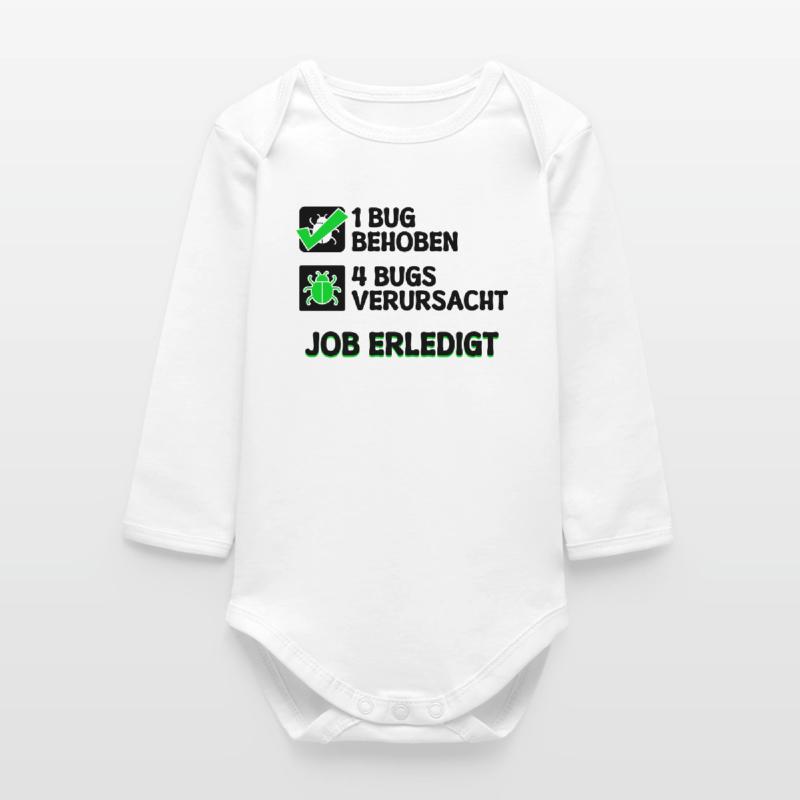 Open Source Bugfixing Bugs Developer Programmier Baby Organic Langarmbody