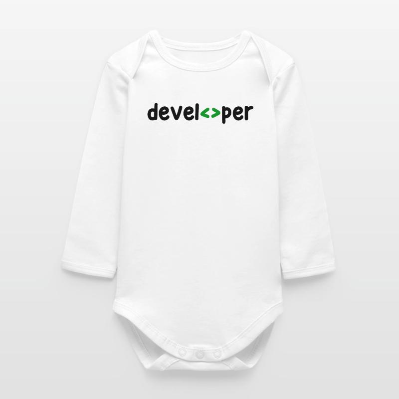 Developer Spruch Coden Softwareentwickler Nerd Baby Organic Long-Sleeved Bodysuit