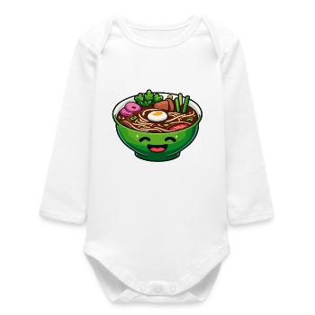 Happy Ramen Bowl: Die fröhliche Suppe - Baby Organic Langarmbody - Weiß - Vorne