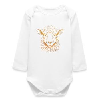 Lamb Portrait - Baby Organic Long-Sleeved Bodysuit - white - Front
