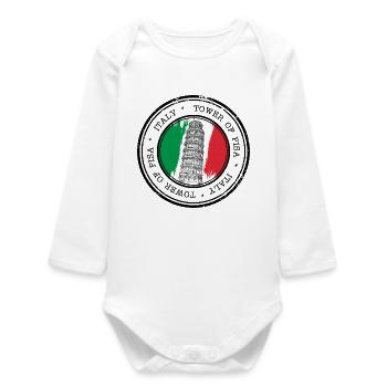 Tower of pisa - Baby Organic Long-Sleeved Bodysuit - white - Front