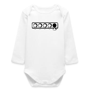 Winter sports Ice skating Ice hockey Winter season - Baby Organic Long-Sleeved Bodysuit - white - Front