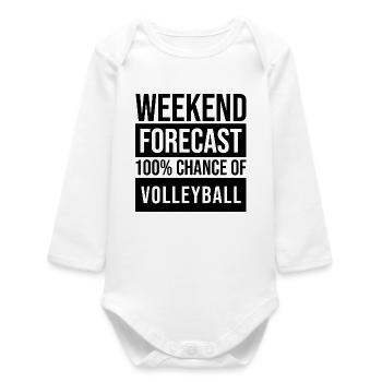Volleyball - Baby Organic Langarmbody - Weiß - Vorne