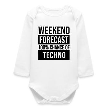Techno - Baby Organic Langarmbody - Weiß - Vorne