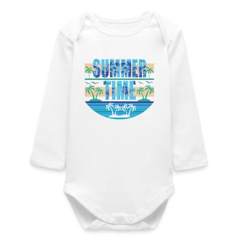 Summer Time - Baby Organic Langarmbody - Weiß - Vorne