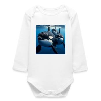 Orcas - Baby Organic Long-Sleeved Bodysuit - white - Front