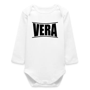 Real t-shirt t-shirt gift idea - Baby Organic Long-Sleeved Bodysuit - white - Front