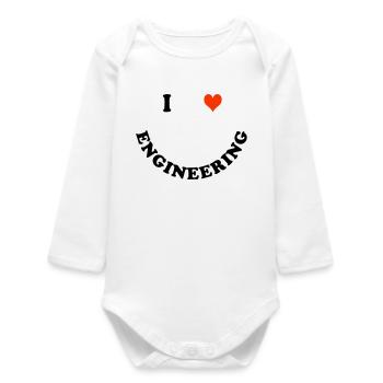 Engineer - Baby Organic Long-Sleeved Bodysuit - white - Front