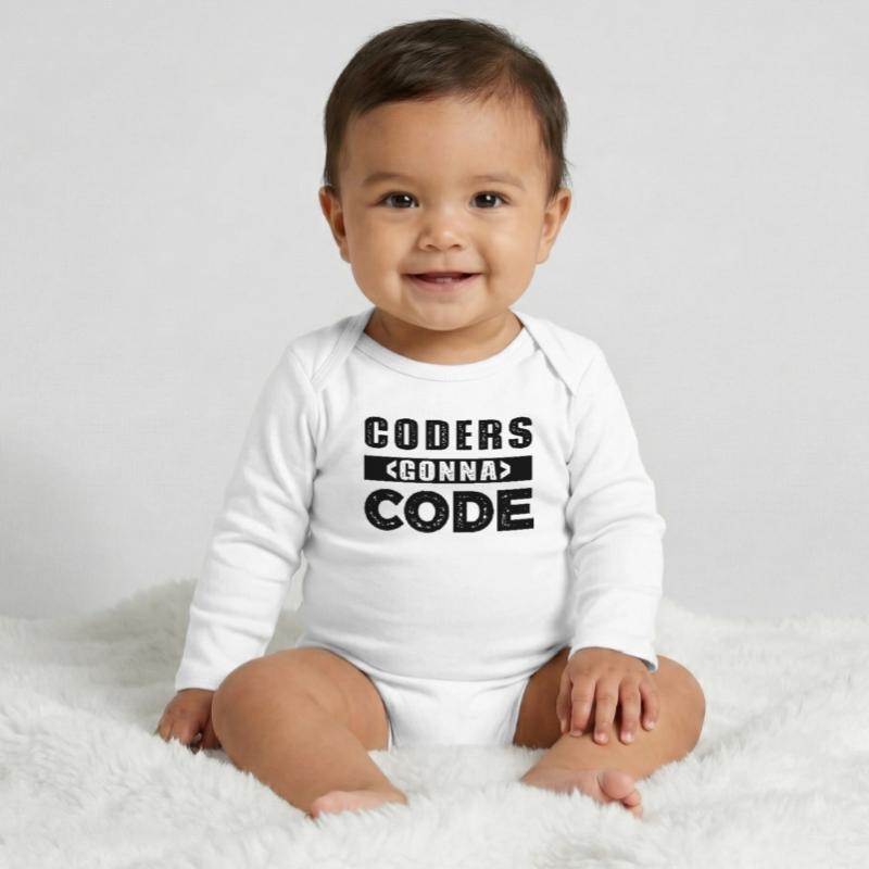 Codeurs qui passent au code Body bébé manches longues biologique