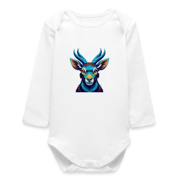 antilope coloré kawaii dessin animé personnage clipart - Body bébé manches longues biologique - blanc - Devant