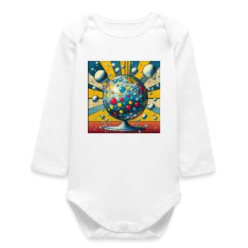Kugel 1 - Baby Organic Langarmbody - Weiß - Vorne
