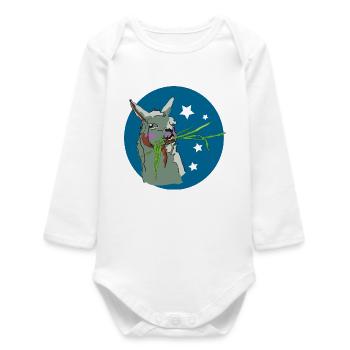 Lama - Body bébé manches longues biologique - blanc - Devant