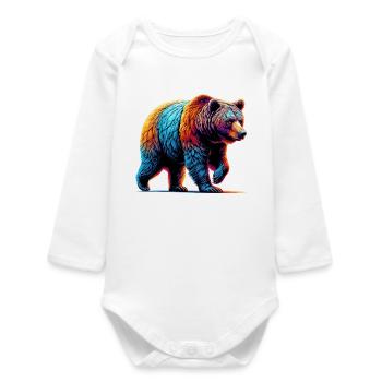 Bear - Baby Organic Long-Sleeved Bodysuit - white - Front