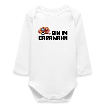 Caravan Wohnwagen Zebra Muster Fan Wahnsinn Camper - Baby Organic Langarmbody - Weiß - Vorne