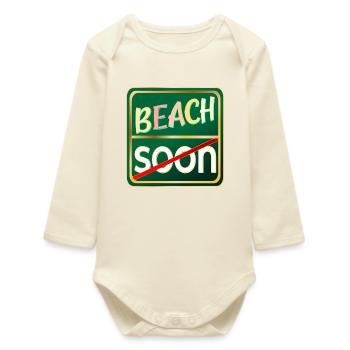 BEACH SUMMER VACATION - Baby Organic Long-Sleeved Bodysuit - soft Ecru - Front