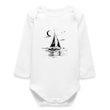 Sailing Sketch - Baby Organic Long-Sleeved Bodysuit - white - Front