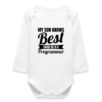 Programmer Son - Baby Organic Long-Sleeved Bodysuit - white - Front