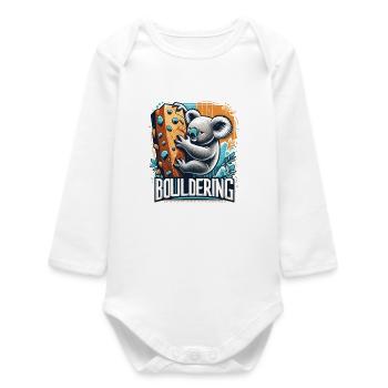 Bouldering Koala Gift - Baby Organic Long-Sleeved Bodysuit - white - Front