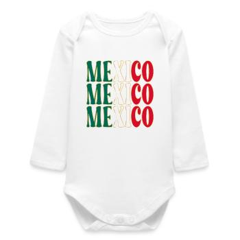 Mexico North America - Baby Organic Long-Sleeved Bodysuit - white - Front