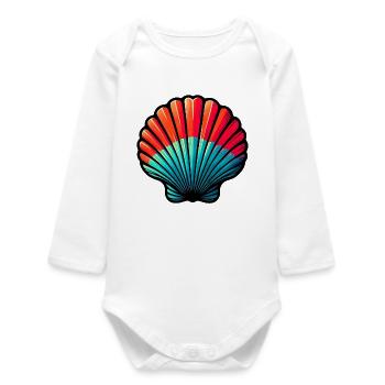 Shell - Baby Organic Long-Sleeved Bodysuit - white - Front